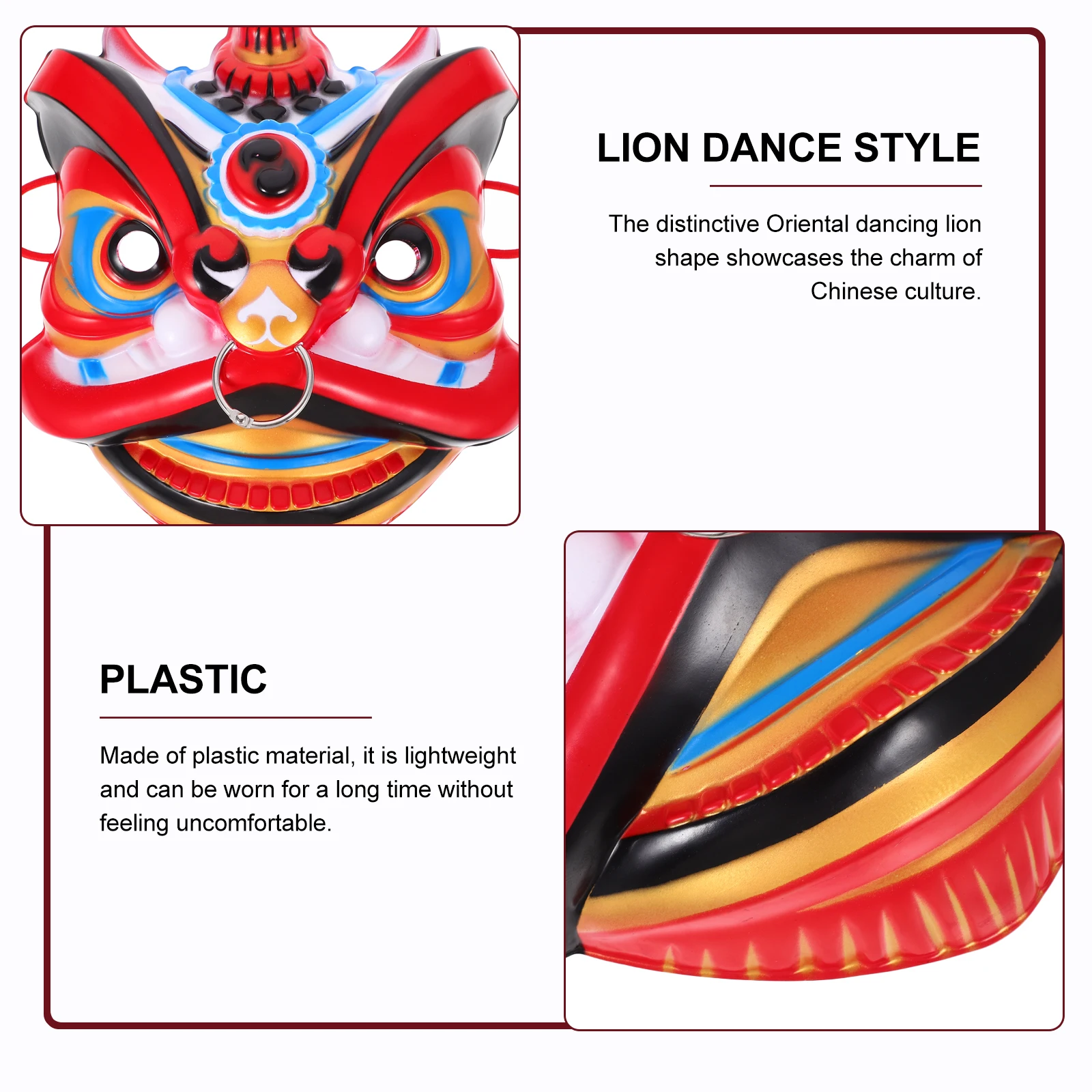 

Full-faced Lion Mask Masquerade Masks For Cosplay Halloween Dancing Chinese Realistic