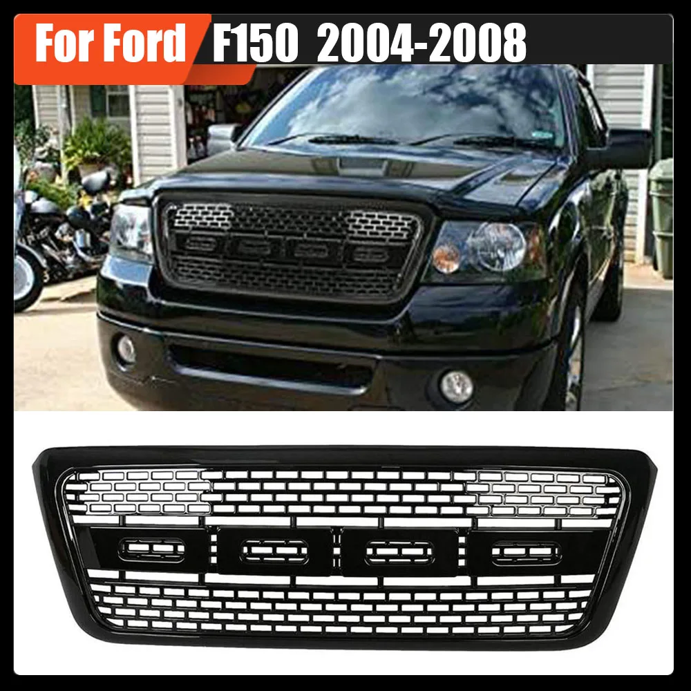 

Front Raptor Hood Grille Car Mesh Cover Racing Grill Upgrade Bumper Grills Modified Pickup Parts For Ford F150 2004-2008