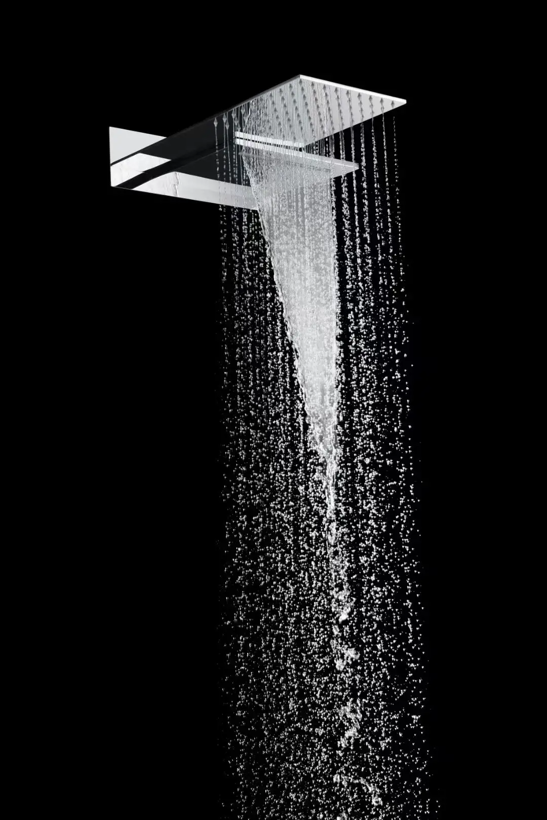 Brass 3-Function Constant Temperature Concealed Shower Set Wall Mounted Chrome Waterfall Rainforest Button Shower