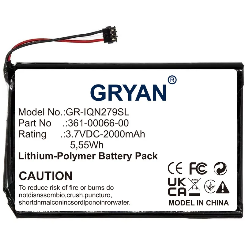 GRYAN GPS, Navigator 2000mAh Battery For Garmin 361-00066-00, 361-00066-10 2689LMT 6-inch, Dezl 760LMT, Dezl 760LMT-D, DEZL