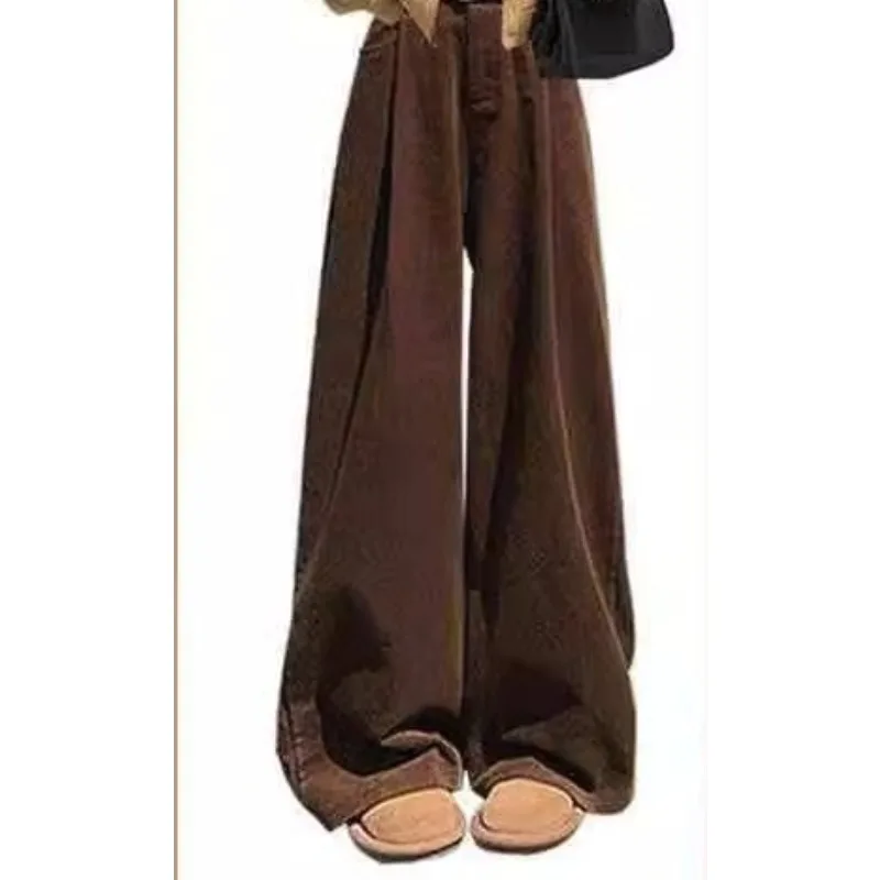 Lente Herfst Veelzijdige Jeugdige Vrouwen Nieuwe Trendy Stijlvolle Lange mouwen High-end Jas Hoge taille Wijde pijpen Broek Tweedelige set