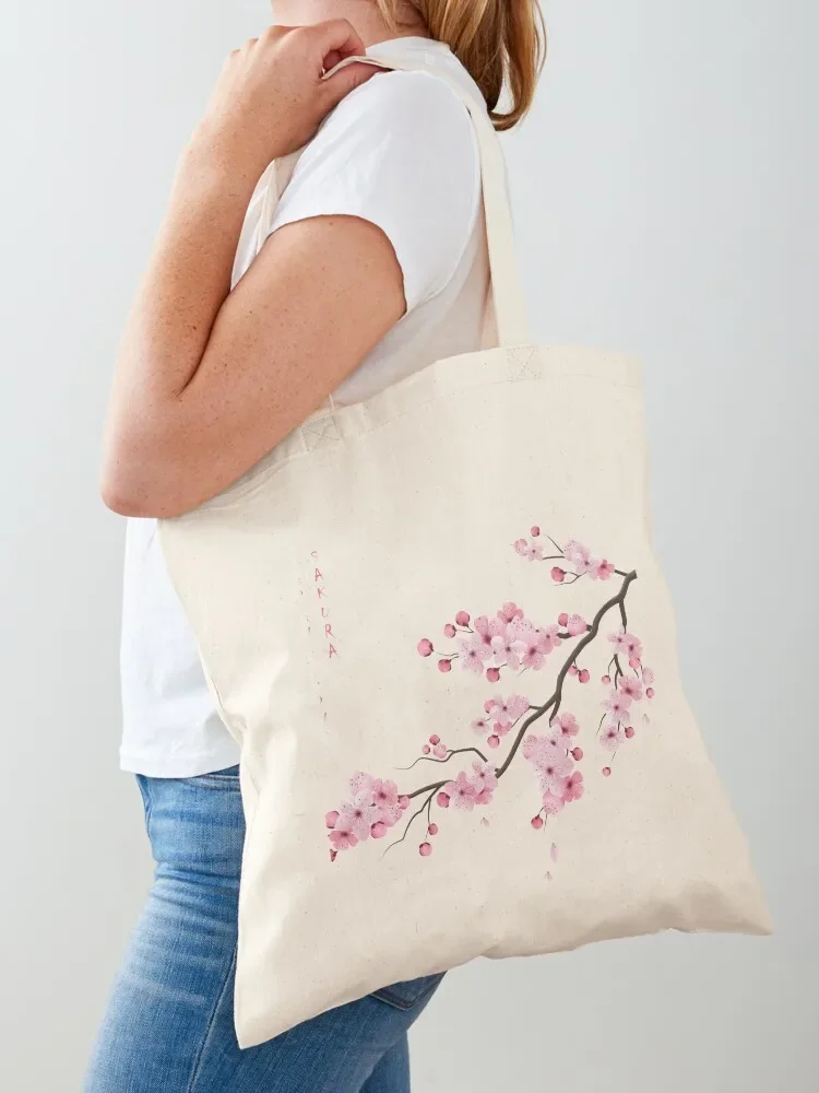 Vintage Sakura Japanese Cherry Blossom Flower Tote Bag bags woman 2025 Women's shopper Shopping bags sac pour femme Tote Bag