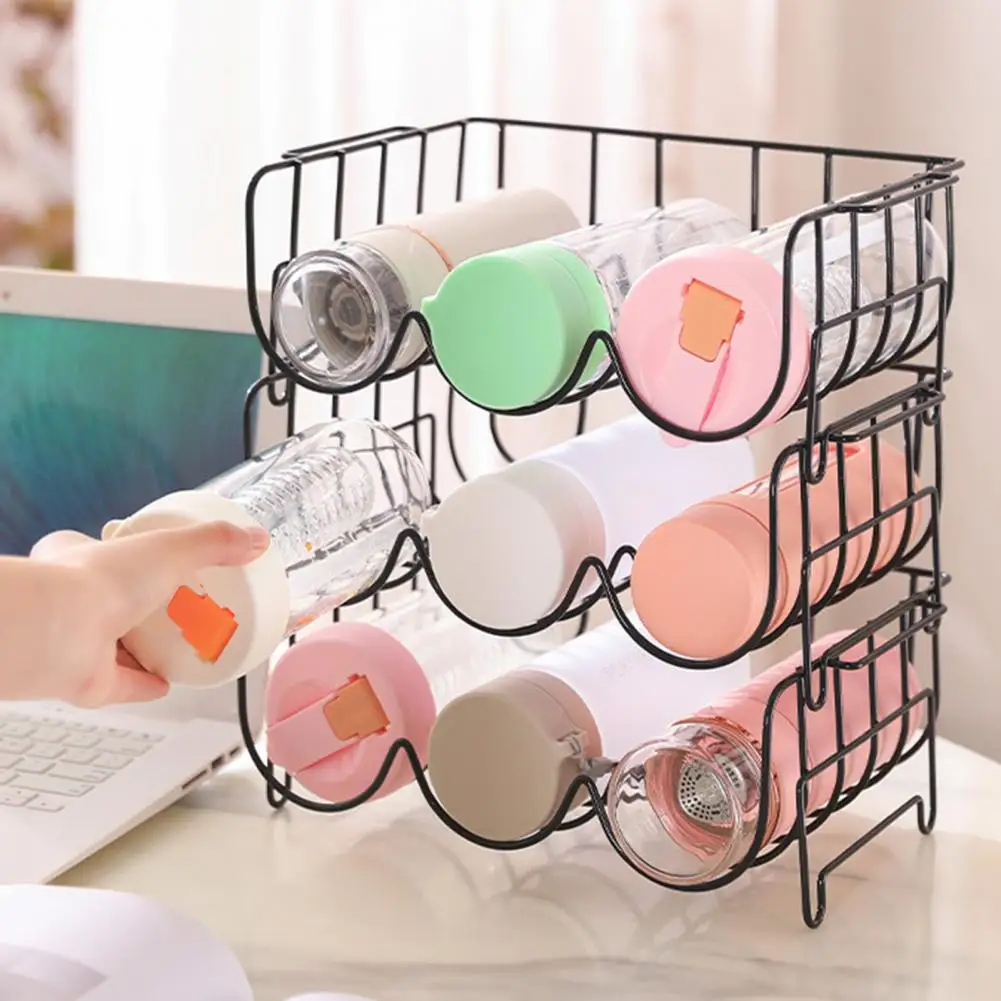 

Reusable Water Bottle Holder Stable Stacking Cup Rack Multi-grid Cup Storage Rack Reusable Organizer for Home Kitchen Table