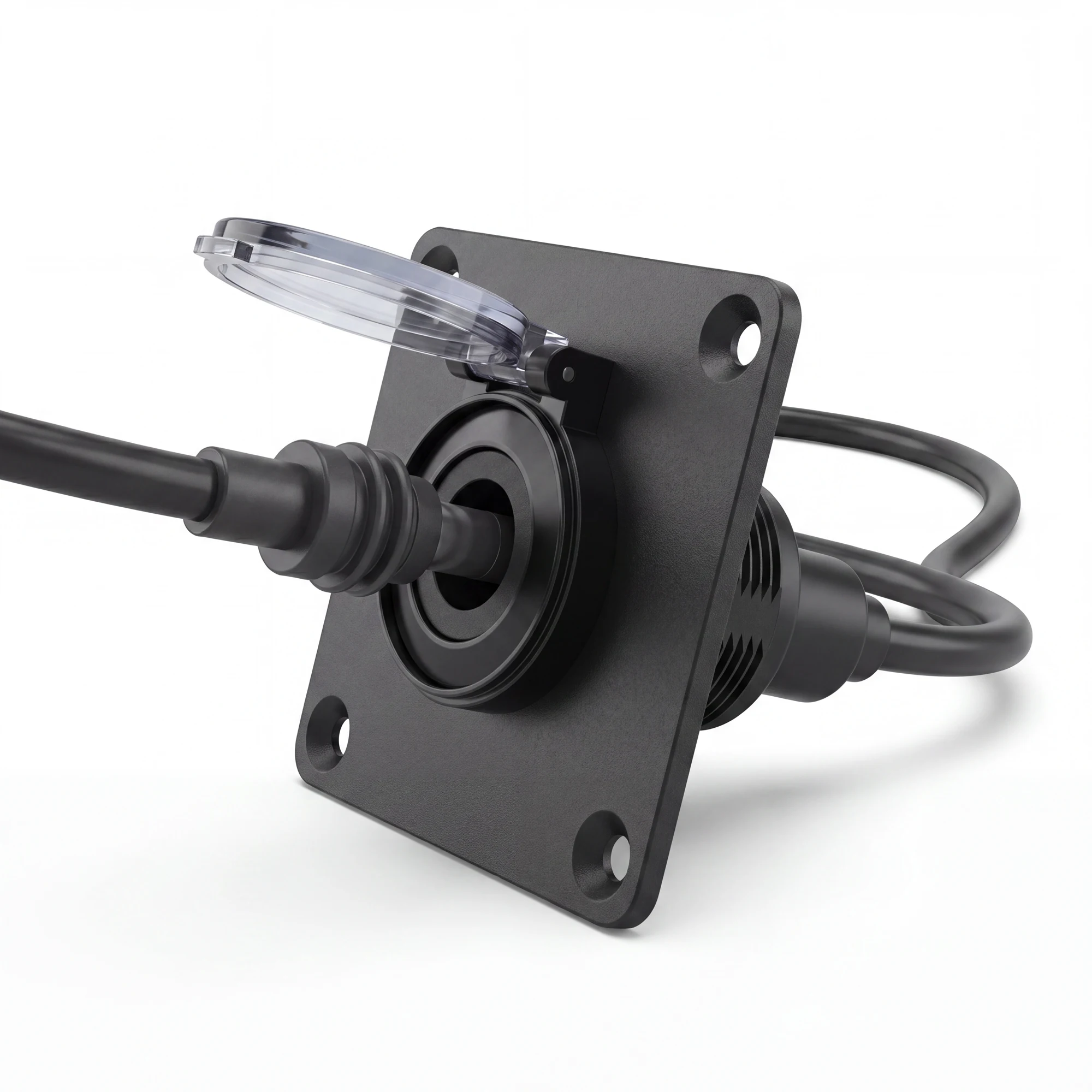 For Starlink Mini Waterproof Cover Square Wall Socket DC Female to Male Power Connector Outlet/Port+30cm Cable For RV Campervan