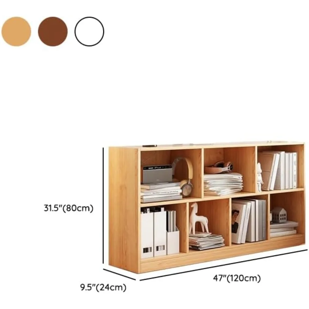 خزانة كتب حديثة مكعبة مع ظهر مغلق وأرفف متعددة الطبقات لتخزين المنزل والمكتب والدراسة والمكتبة