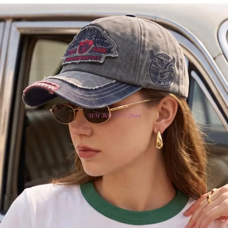 49ME Adjustable Baseball Cap With Textured Fabric Curved Brims for Relaxed Outings