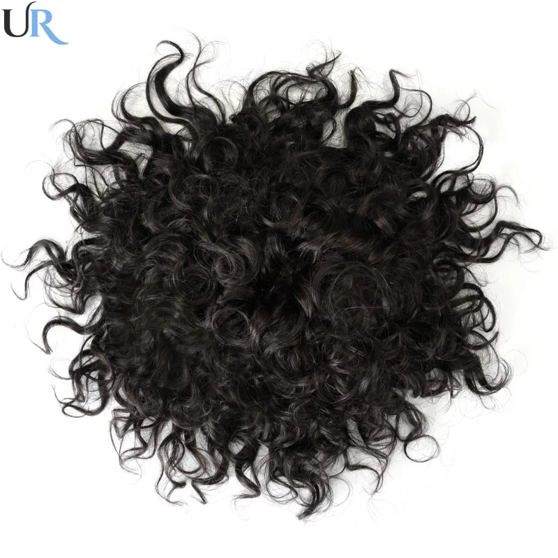 20mm Durable Mono Curly Hair System Unit  Deep Curly Toupee For Men for Black Men Male Hair Prosthesis Wigs For Men