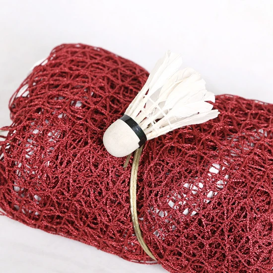 High Quality Polyester Portable Badminton Net (6.1m*0.76m) Steel Wire Rope Canvas Wholesale Price Wiping All Sides