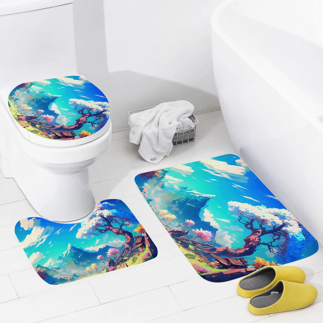 home bathroom floor mats Colorful animals Bath Foot mat modern bathroom accessories rug Toilet mat Bathtub anti-slip carpet