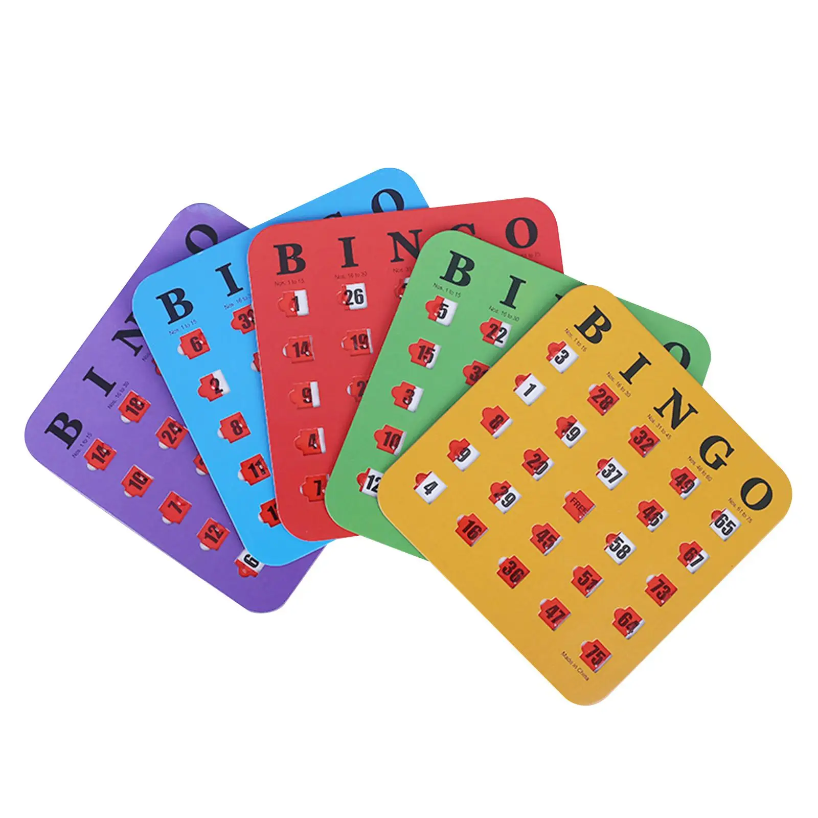 Bingo Card Set with Finger Tip Sliding Window Family Board Game for Adults Casino Game Nights