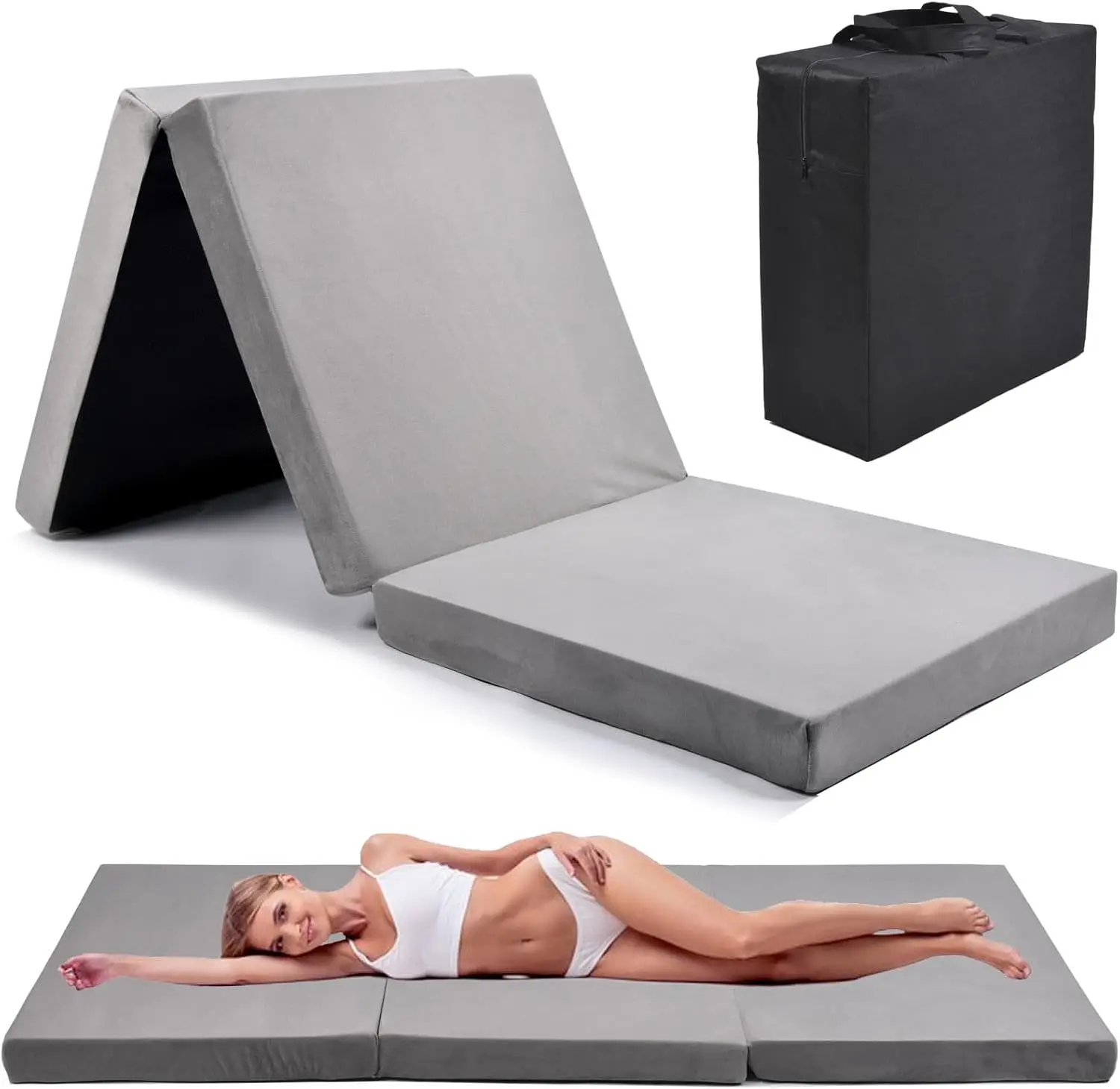 

Memory Foam Mattress, Portable Floor Guest Bed Soft, With Dust Cover, 71""X24""X3"" Size, Portable Waterproof Camping Pad Mat,