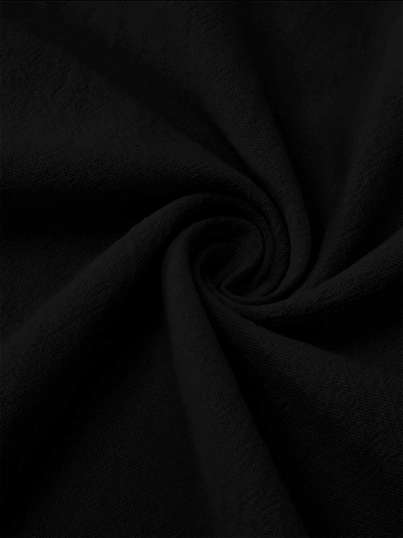 Elegant Black Henley Short-Sle - Linen Shirt Breathable recension och pris