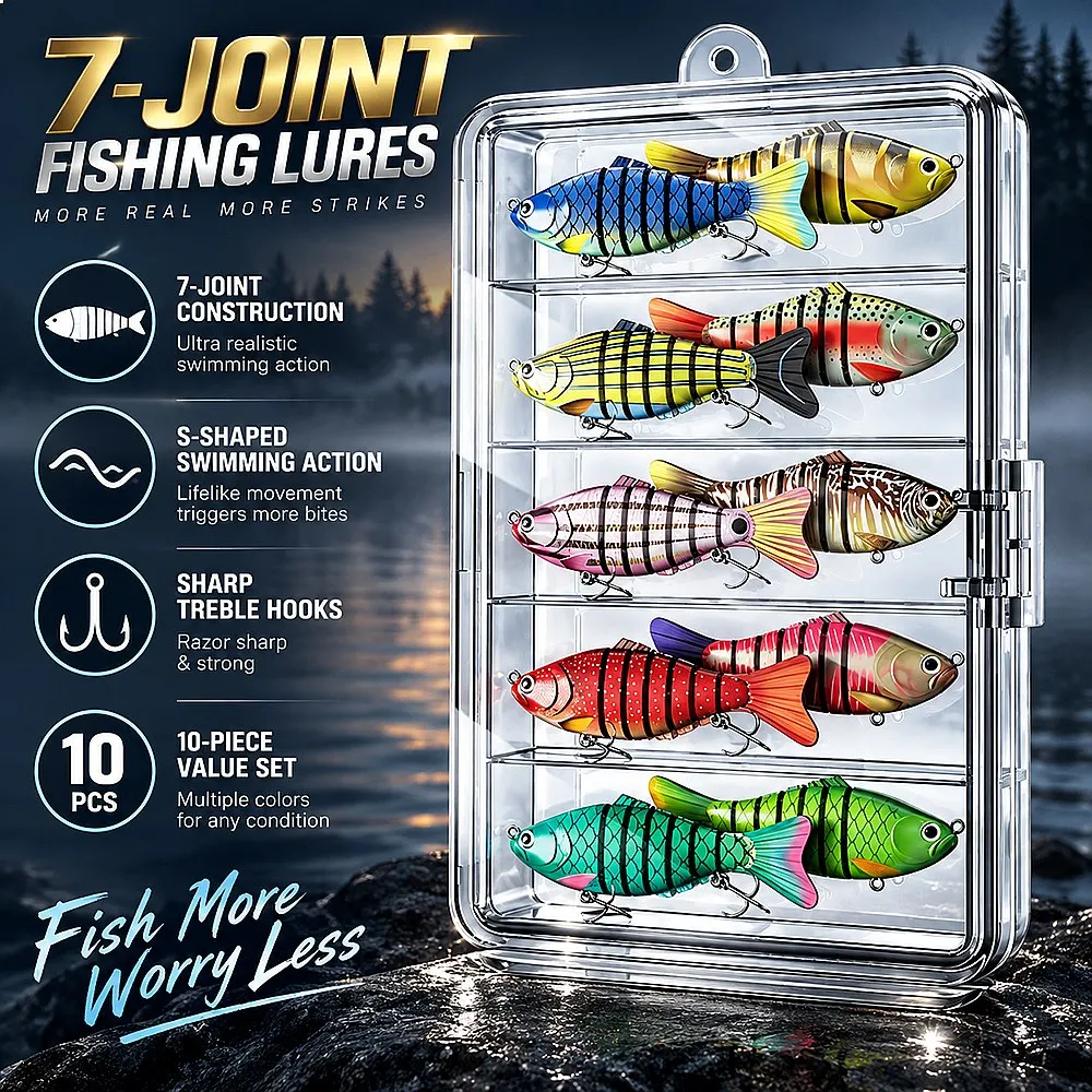 3pcs/5pcs/10pcs Multi Section Hard Fishing Lures S Shaped Swimming Slow Sinking Bionic Freshwater Trout