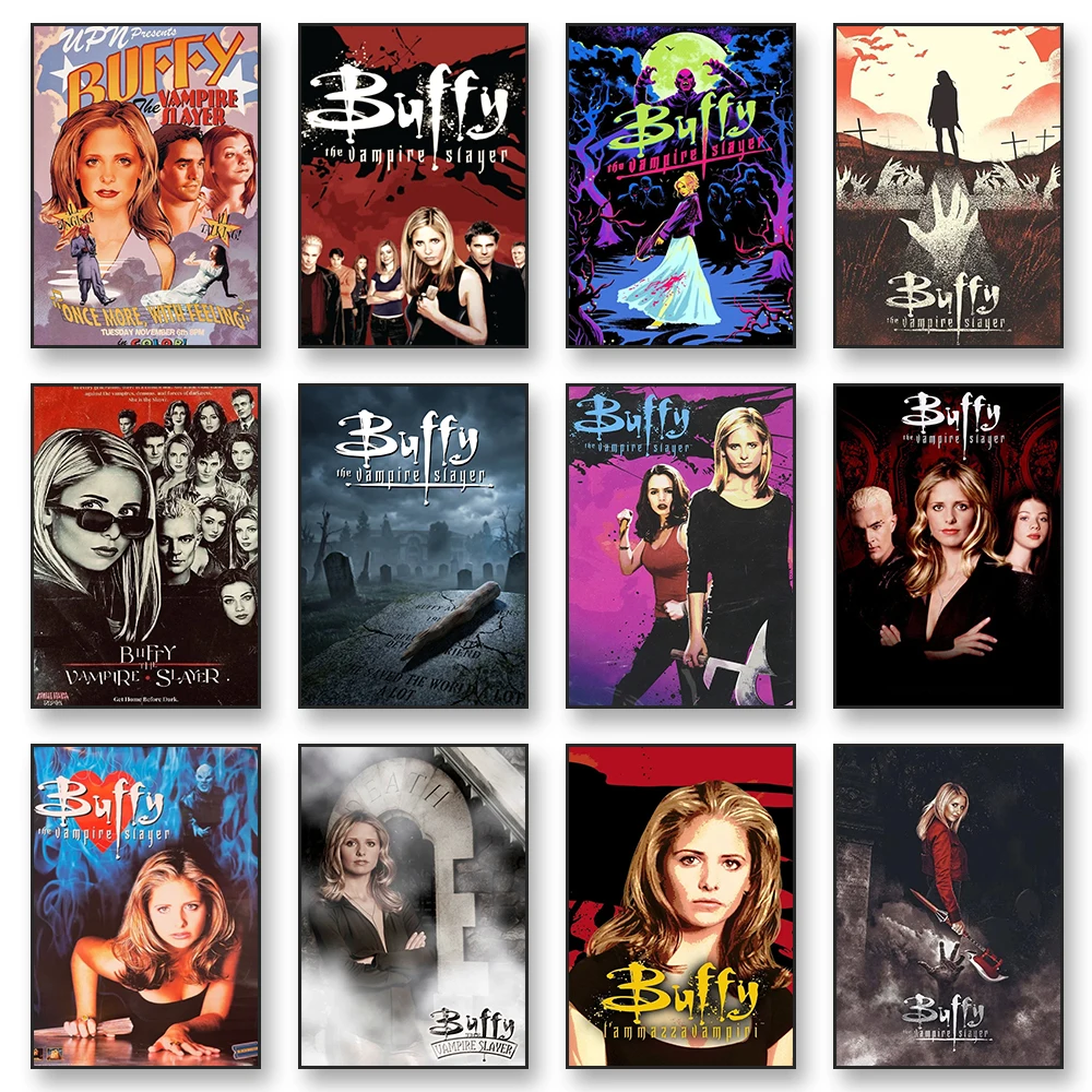 Buffy the Vampire Slayer Movie Poster Canvas Wall Art Print Retro Movie Decorative Painting for Home Room Decor Gift Unframed