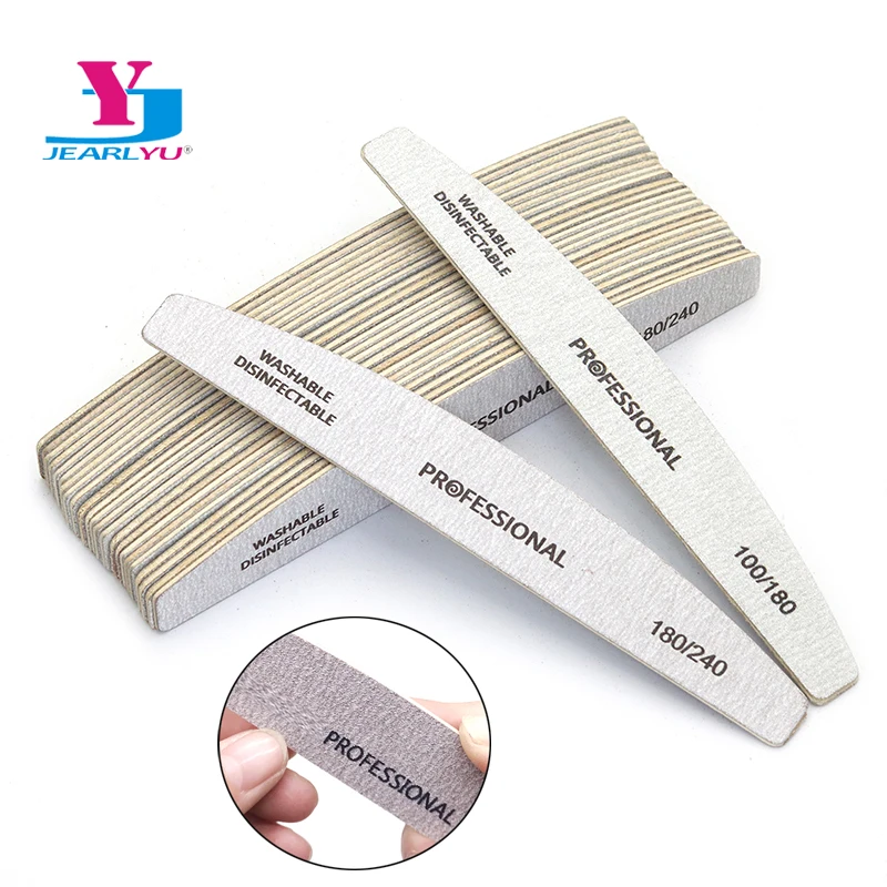 6 Pcs/Lot Professional Manicure Tools  Nail Equipment Accessories  Thick Wooden Sandpaper Sanding Buffer Grey Boat Gel Polishing