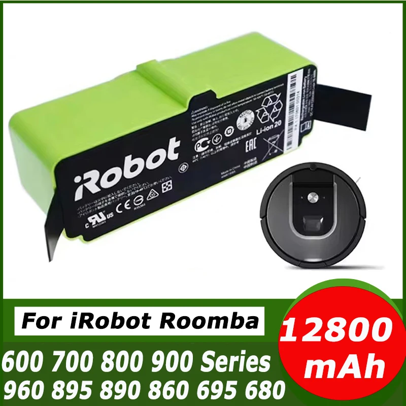 

14.4V 12.8Ah Li-ion Battery for iRobot Roomba Robots 600 700 800 900 Series 696 760 761 770 780 790 860 870 871 880 960 965 966