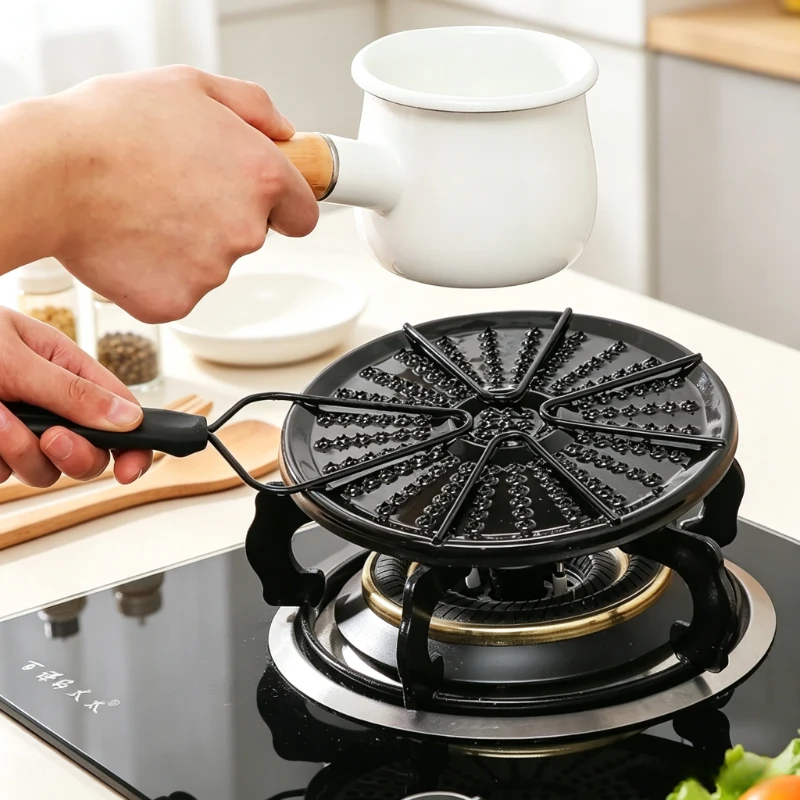 Enamel Gas Stove Heat Diffuser Plate Household Anti‑Scorch Heat Transfer Plate for Milk Heating Cooktop Protector