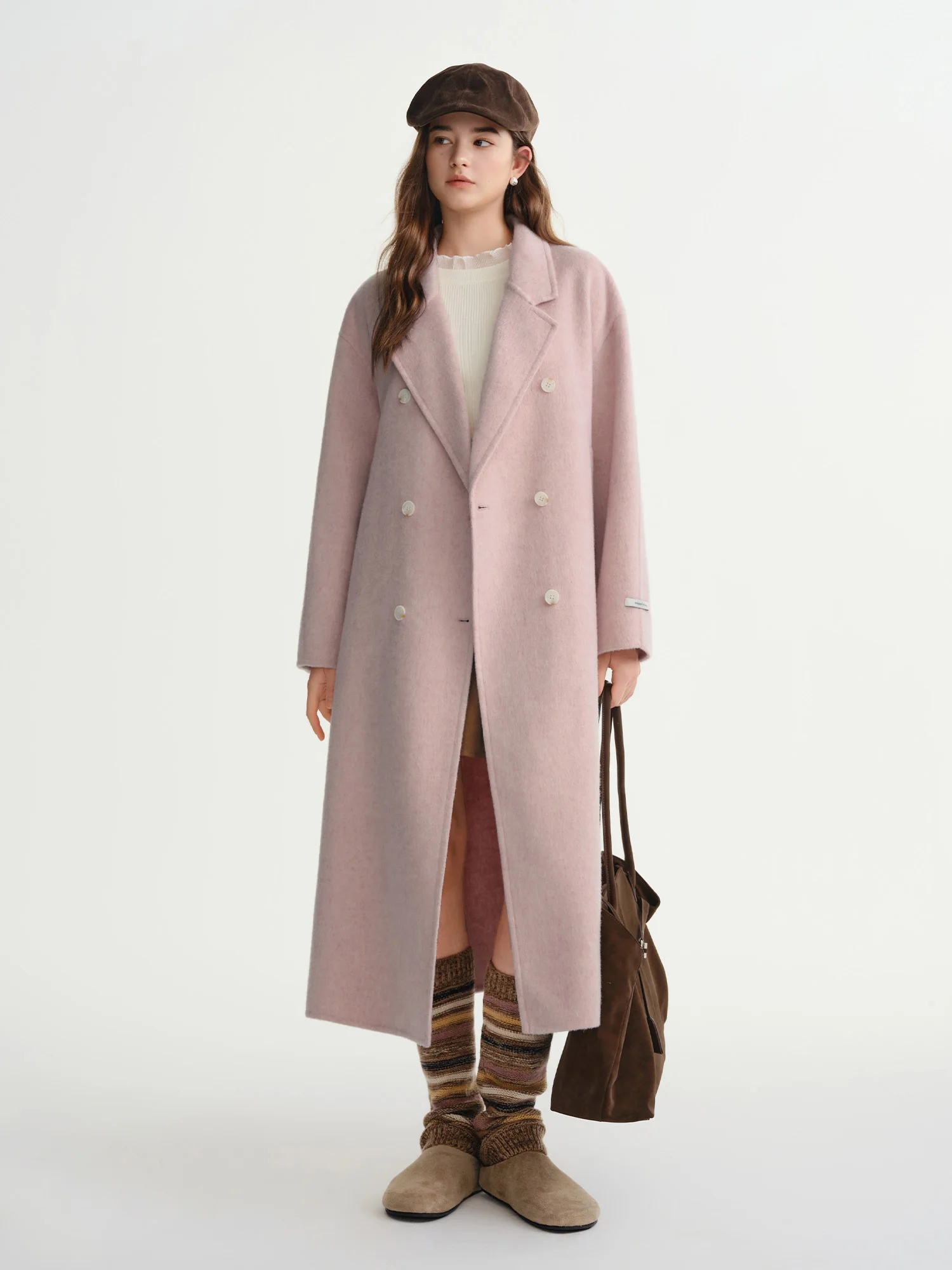 DUSHU 2025 4XL Winter New5 Women Korean Retro Contrast Stripes Sweet and Elegant Women's Winter New Herringbone Suit Coat Suit