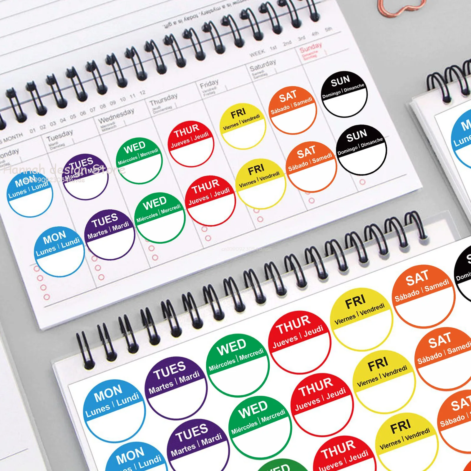 5 Sheets Day of The Week Stickers Food Labeling Date Dot Stickers for Restaurant Food Container Shop Kitchen Stationery Sticker