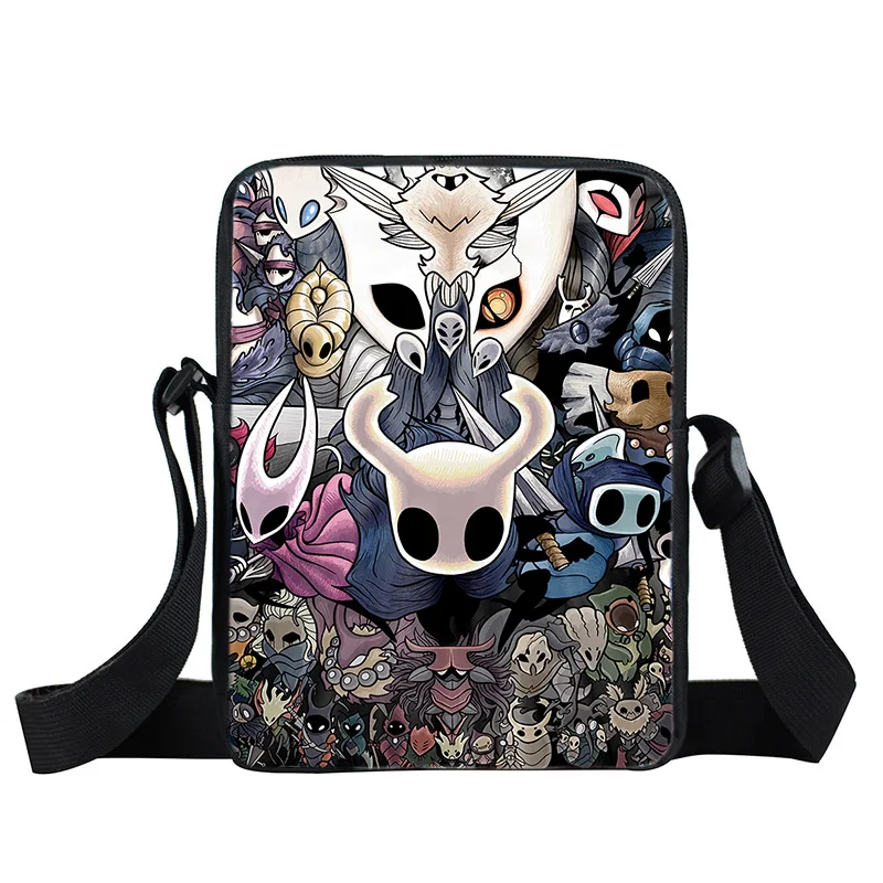 Cartoon Hollow Knight Print HandBags Boys Shoulder Bags Nylon Crossbody Bag Messenger Bag Coin Purse Waterproof Kids Bags Gift