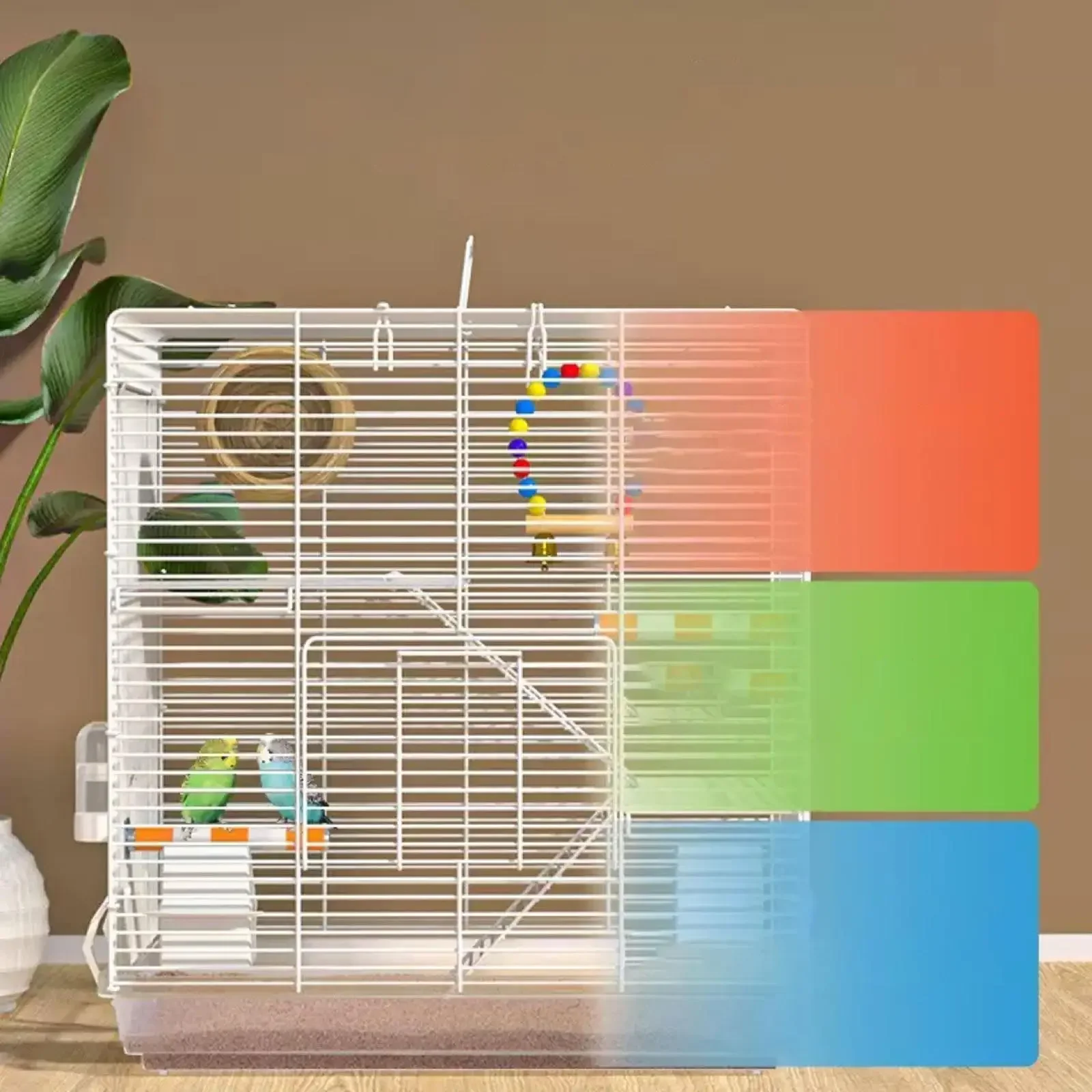 Iron Bird Cage with Handle Pet Supplies Decor Play Cage Parrot Cage Birdcage for Parakeet Finches Budgie Canary Small Conure