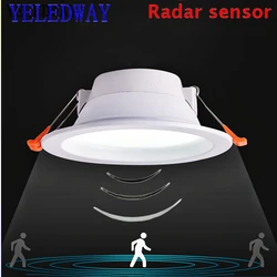 LED Downlight 5W 7W 9W Recessed Ceiling Lamp AC220V Downlight With Intelligent Radar Sensor Lights for Bathroom Stairs Balcony