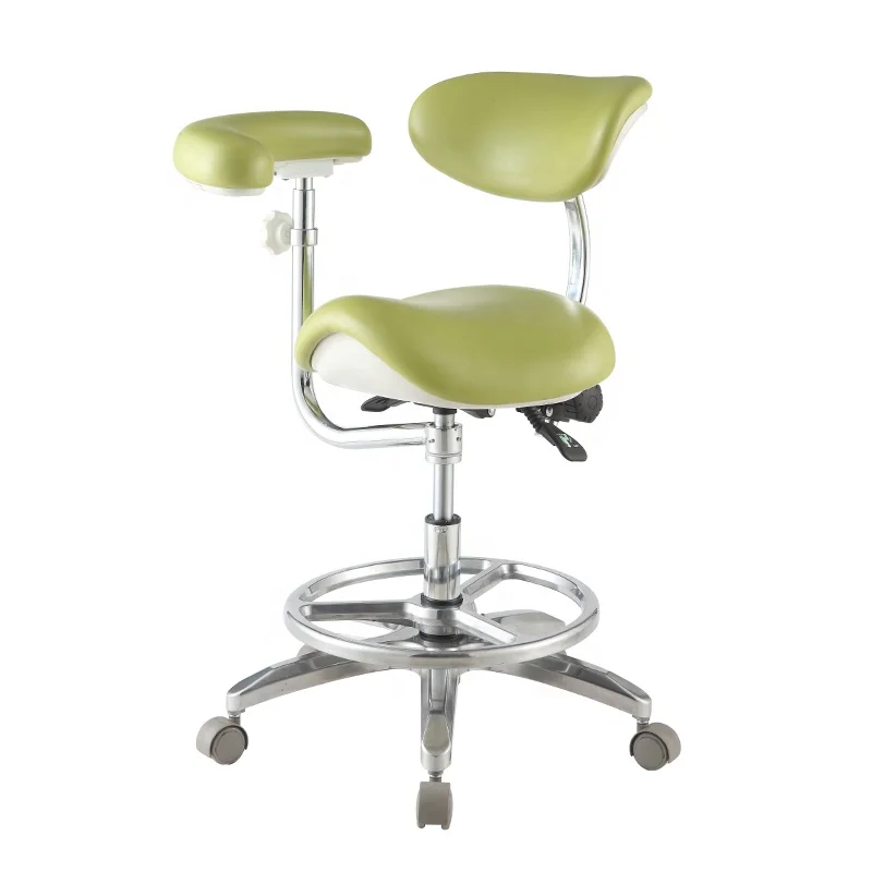Clinic Use Furniture Dentist Assistant Chair Saddle Seat With Rotation Armrest Stool