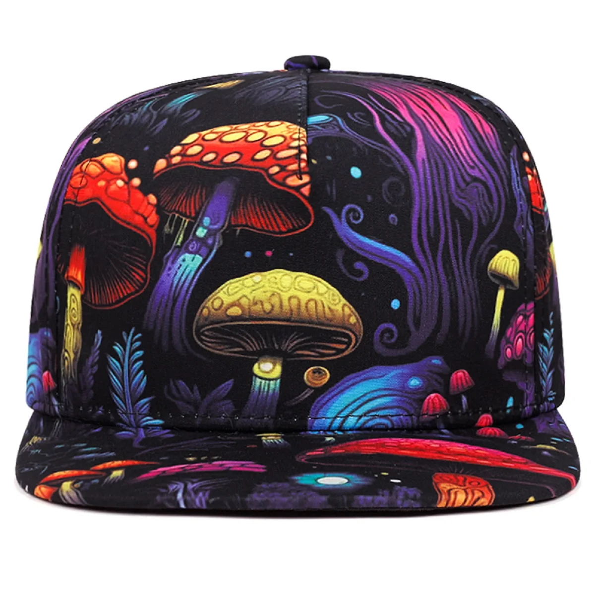 New Printed Dreamy Mushroom High Quality Flat Brimmed Hat Trendy Hip Hop Hat Baseball Cap Outdoor Casual Unisex Decorative Hat