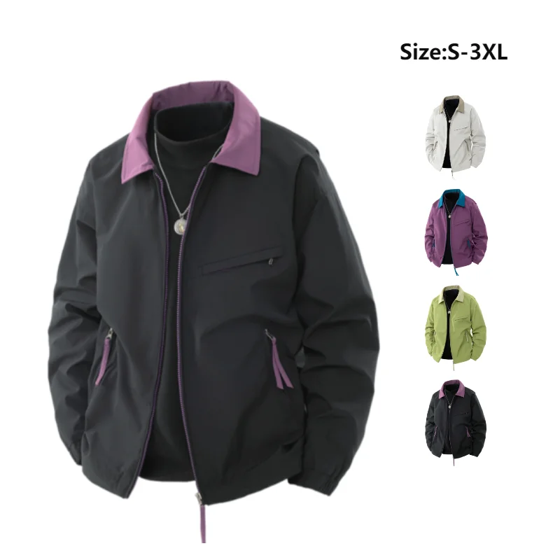 

TAFN 2025 Spring Autumn NEW Senior Fashion Zipper Style Youth Men Jacket Versatile leisure Windproof Solid Color Cozy Adult Coat