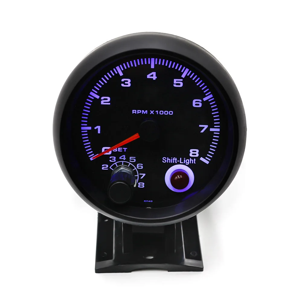 Car Motorcycle Electronic Modification Tachometer Universal 12V Racing Gauge with Shelf Housing