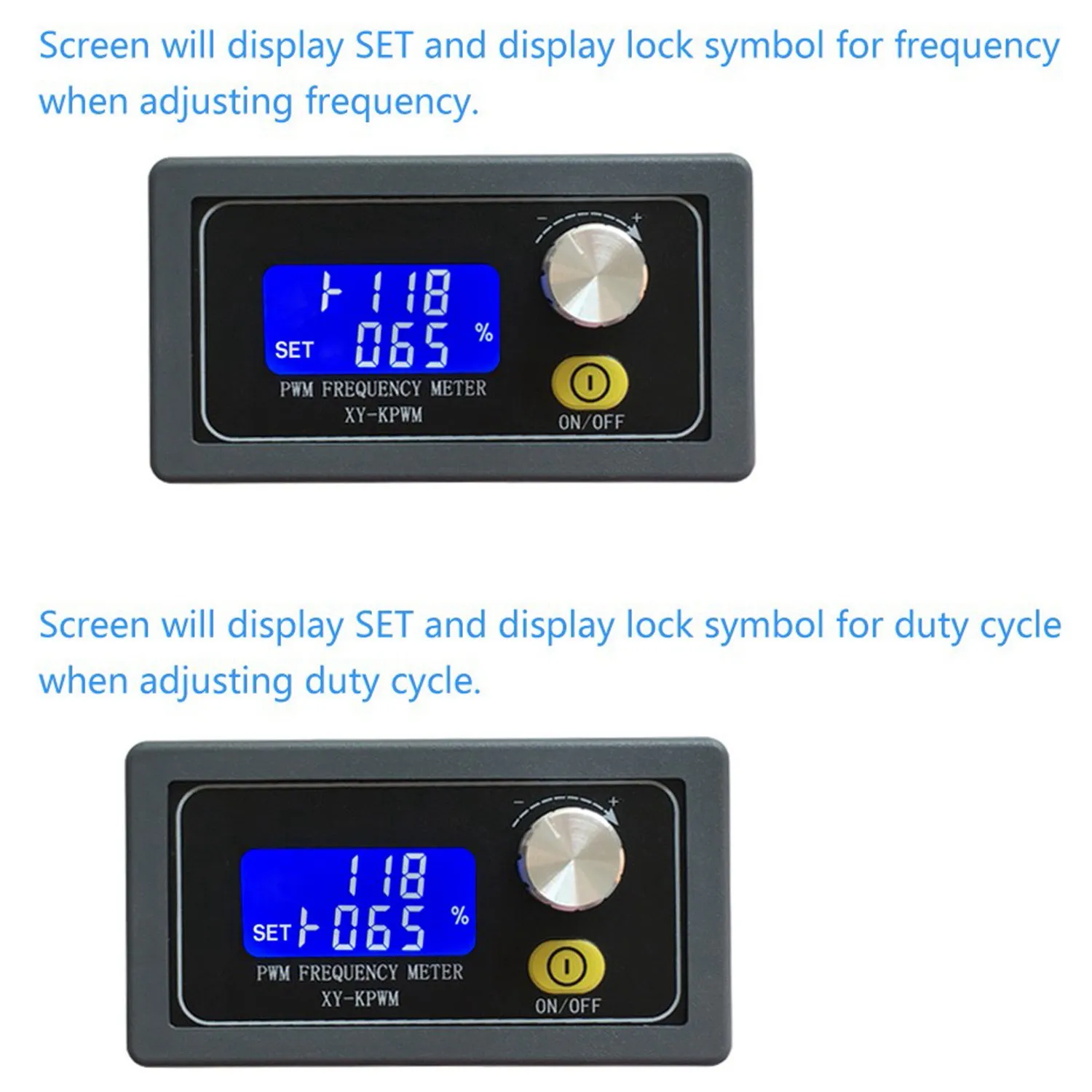 A92Z 2 Pcs 1HZ-150KHZ Digital Display PWM Pulse Frequency Duty Ratio Square Wave Rectangular Signal Generator Gray & Black