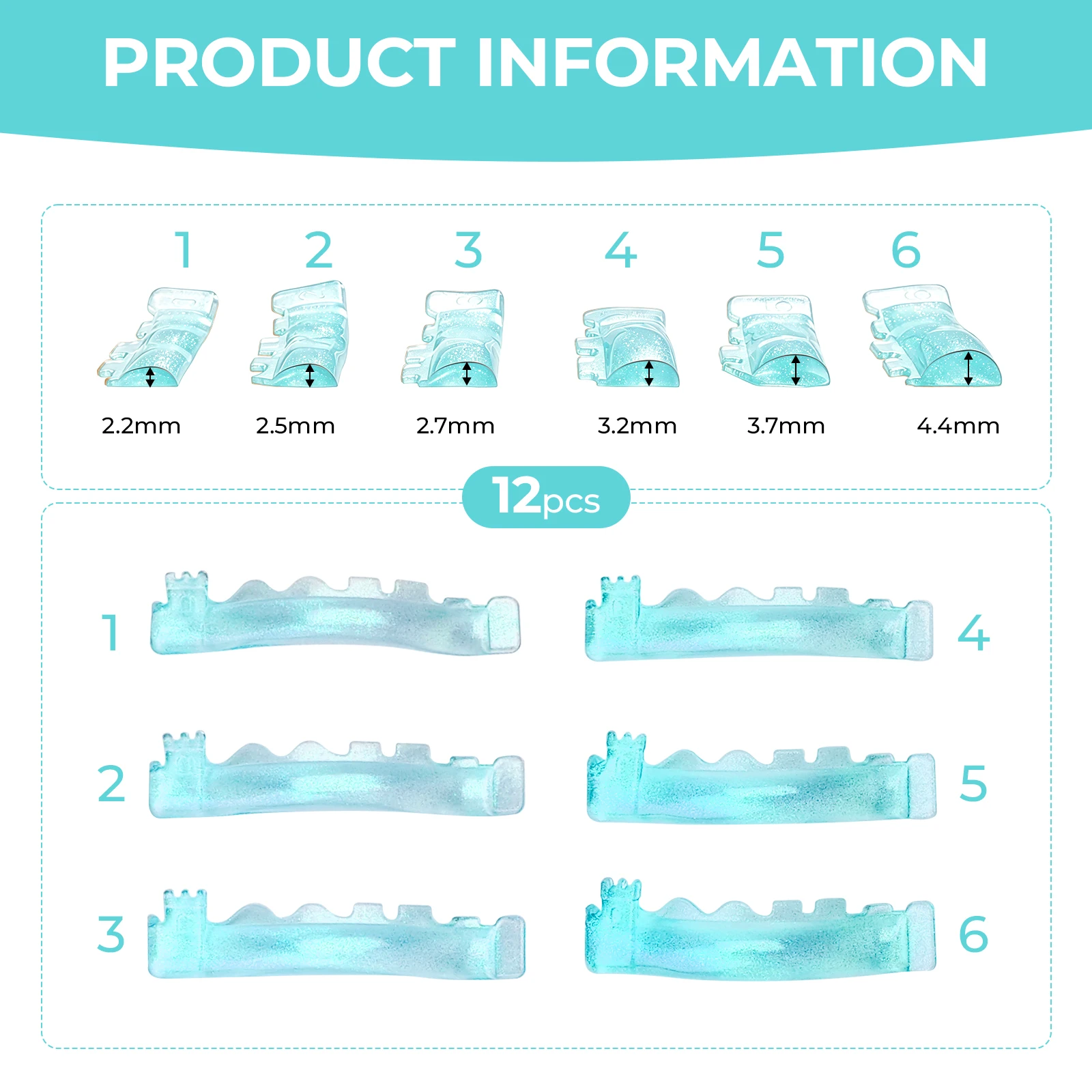 PERMANIA 6 Pairs Silicone Eyelash Perm Rod Lash Lift Pads with 'C' Curl Super Soft Extreme Eyelash Curler Eyelash Lifting Tools