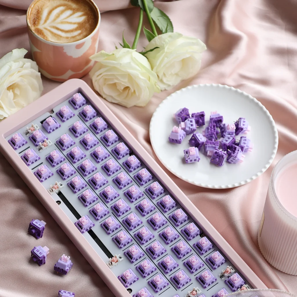 inicio bottoming hifi linear switches teclado mecanico gaming switch flores estreladas switch 45g pins pom pa66 dk68 01