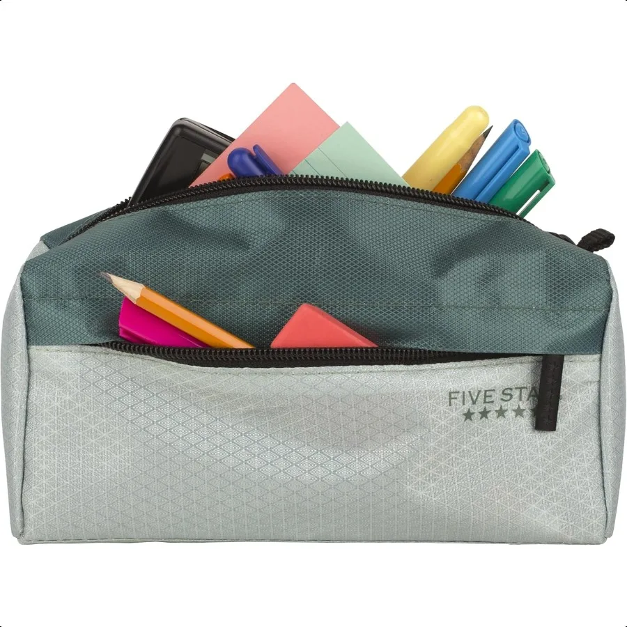 Пенал, чехол для ручек, 9 карманов, чехол на молнии, органайзер для хранения школьных пирогов, наушники, зарядные устройства, кабели, макияж, зеленый Juniper 5002