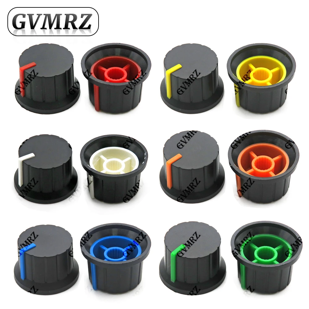 10PCS 24*15mm Potentiometer Knob Cap Flower-axis Volume Control Knobs Red Yellow White 24x15mm Orange Blue Green