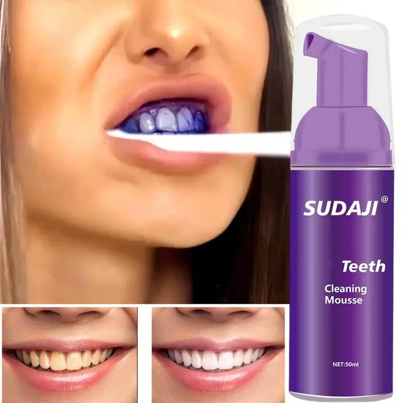 

Purple Toothpaste Sensitive Teeth 50ml Refreshing Breath Mousse Foam Toothpaste Deeply Cleaning Gums Stain Removal Oral Care