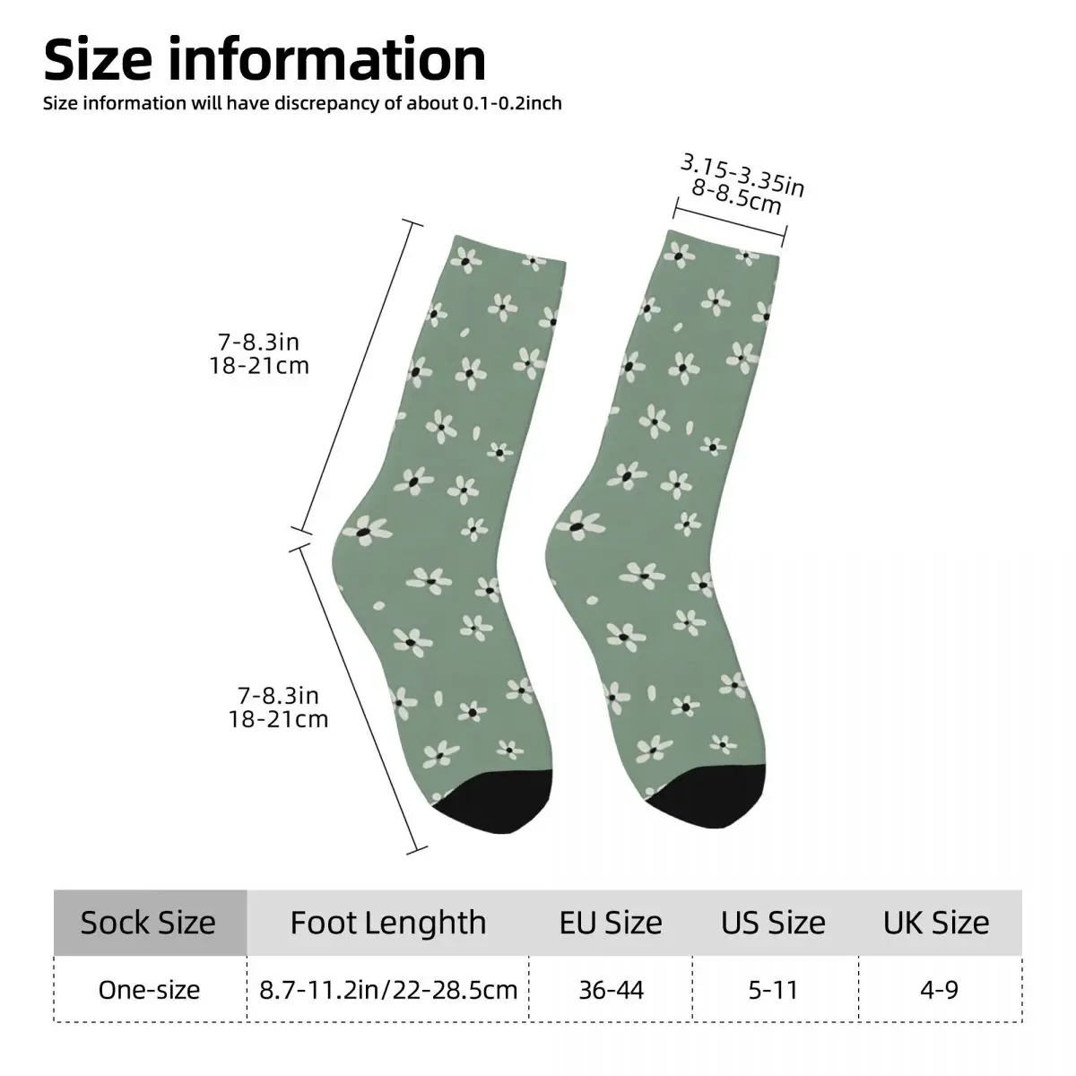 Calzini a compressione da uomo Vintage Sage margherite Unisex Harajuku senza cuciture stampato novità Crew Sock