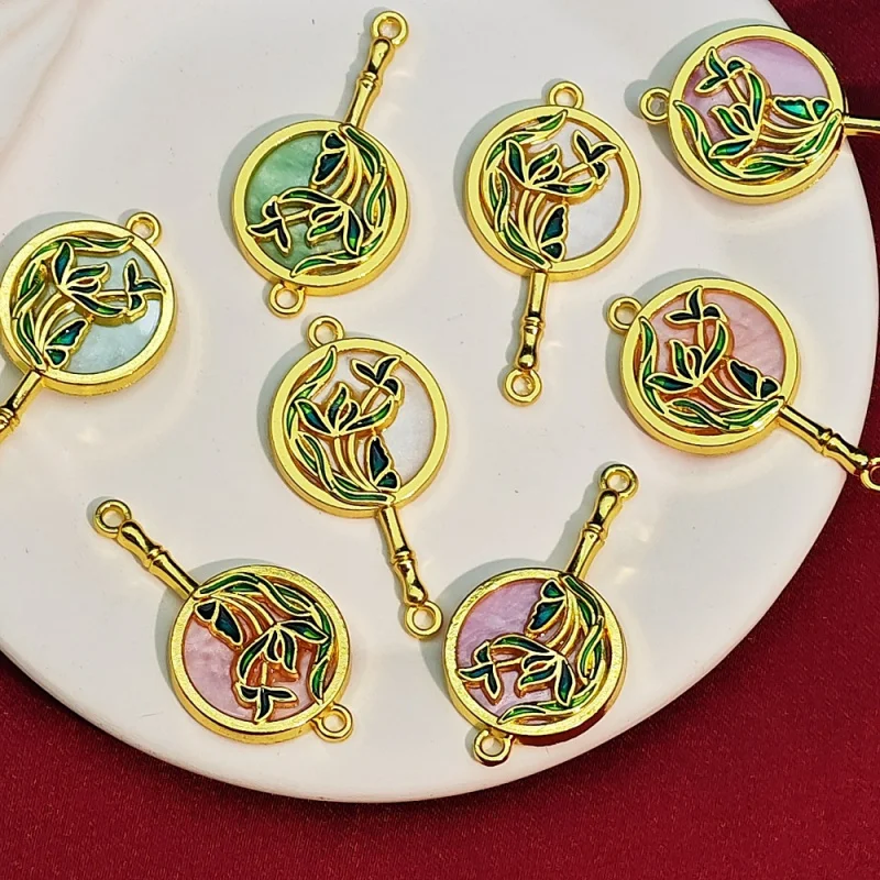 20pc set Plum Orchid Bamboo Chrysanthemum Alloy Enamel VintagediyHandmade Necklace Bracelet Small