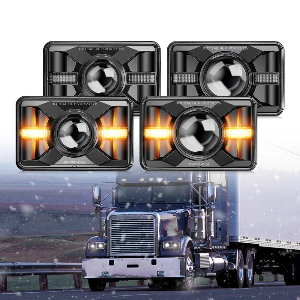 DOT SAE E9 Approved Seal Beam H4651 H4652 H4656 Projector Cuadrados Faro Led 4x6 Truck Headlight