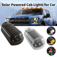 1x Solar Powered Cab Lights RGB Punch-Free Warning Light Night Security Simulated Alarm Wireless Strobe Lamp Anti-Theft for CAR