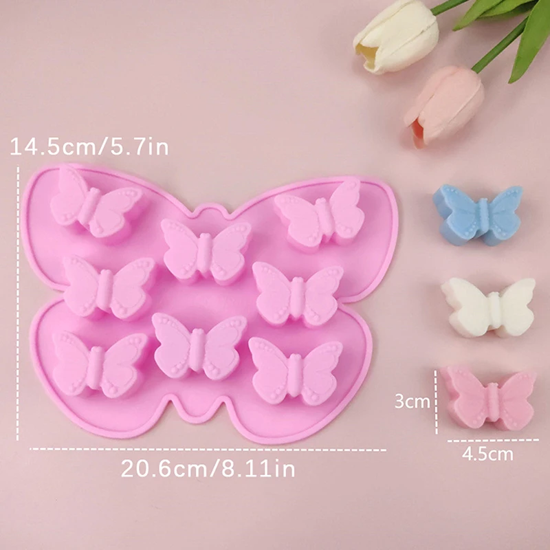 3D Porous Butterfly Silicone Biscuit Baking Mold Heart Chocolate Candy Jelly Ice Oven Mould Cake Decor Soap Candle Making Set