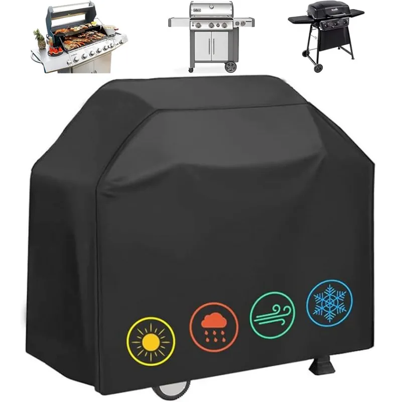 1pc Oxford Cloth BBQ Gas Grill Cover for Outdoor Grill Fade Resistant Anti-UV Rip-Proof Fade Resistant Material Barbecue Cover