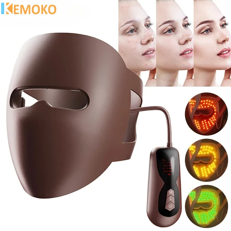 Maschera LED per il viso in silicone 4D 660nm 850nm 4 colori Ringiovanimento del viso Rughe Riparazione della pelle Rimozione di bellezza Pori Pelle del salone Anti invecchiamento
