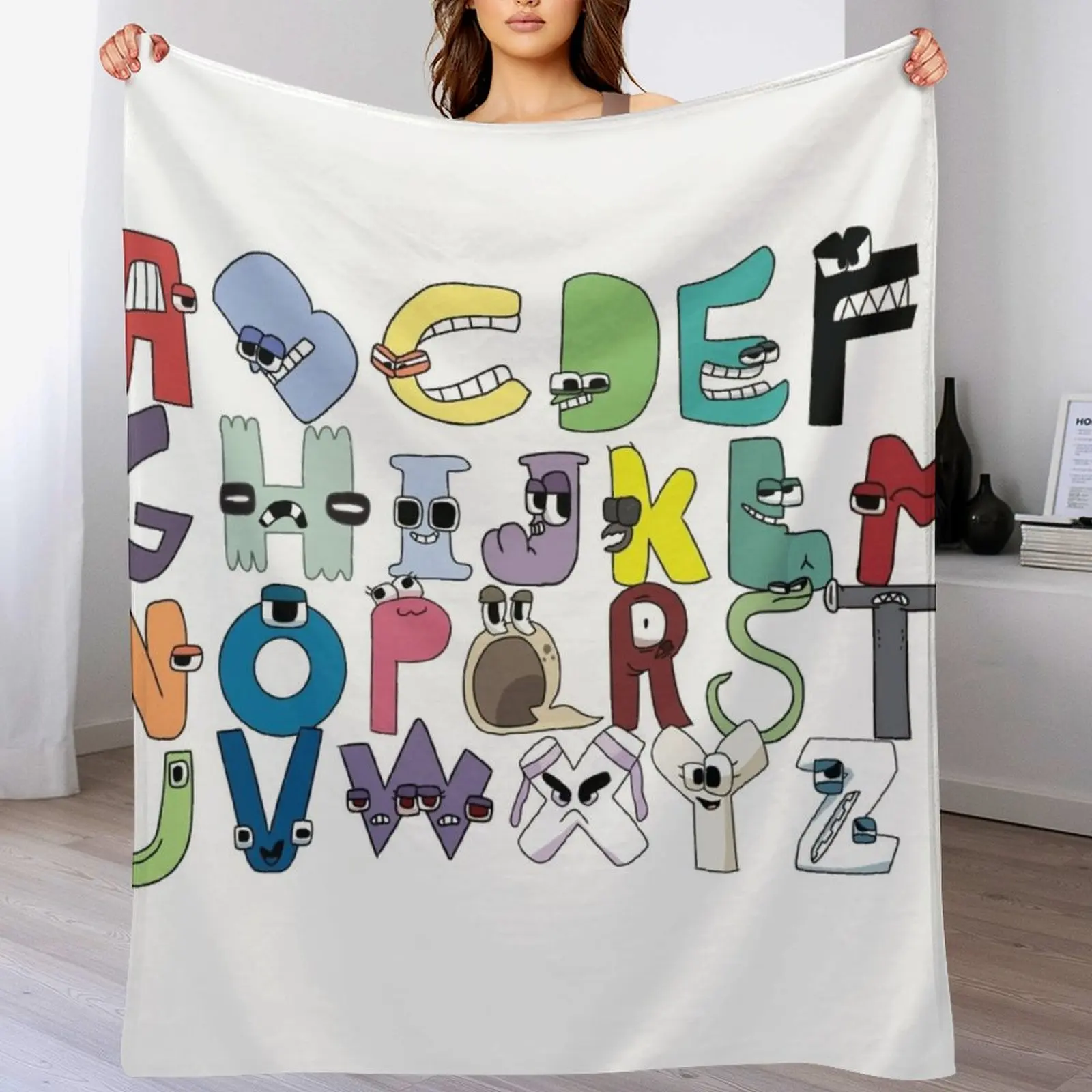 Alphabet Lore Latter A-Z Throw Blanket Polar Winter beds Blankets