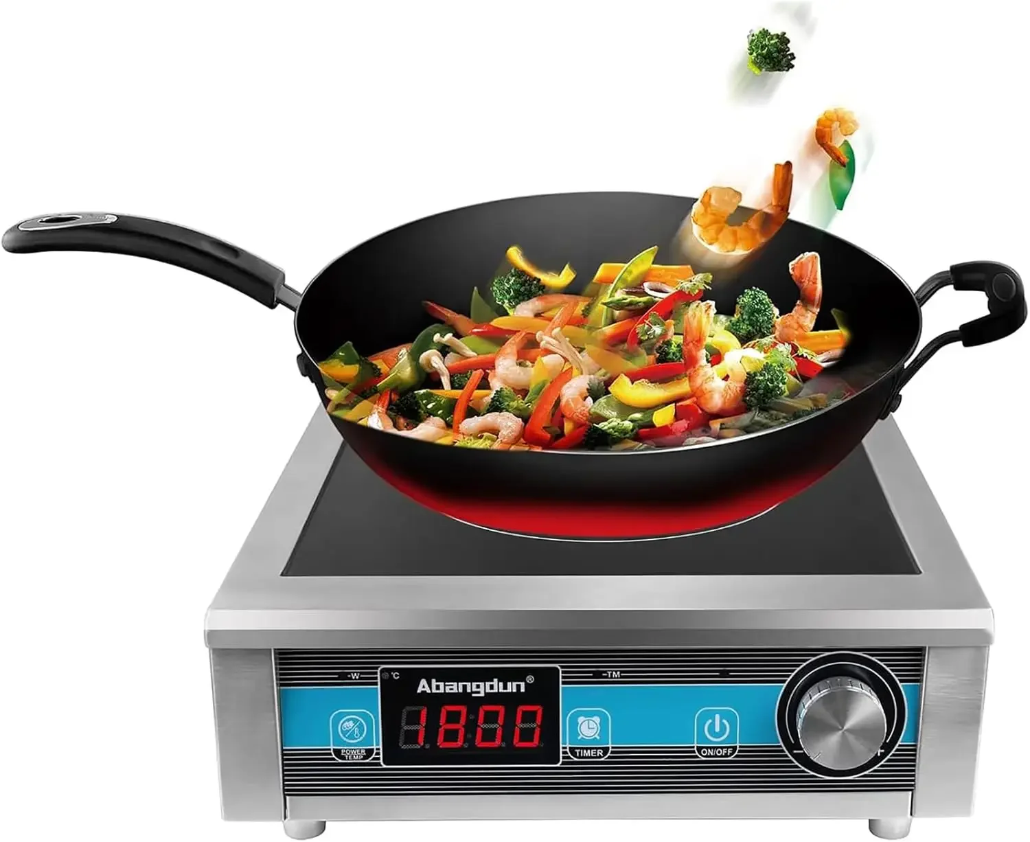 Countertop Burner 1800 W /120V Commercial Induction Cooktop 9 Inch Heating Coil Hot Plate Even Heating at each power level