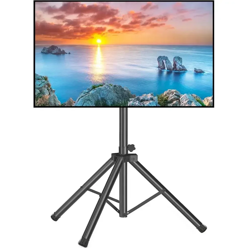 Adjustable Height TV Stand for 37-80 Inch LED/LCD/OLED TVs, Portable Floor Stand, Supports Up to 110lbs