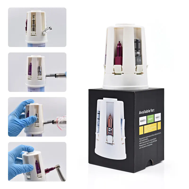 6-in-1 Dental Handpiece Lubrication Cleaning Machine Easy Operation Spray Cover with 5 Styles for Dental Tools