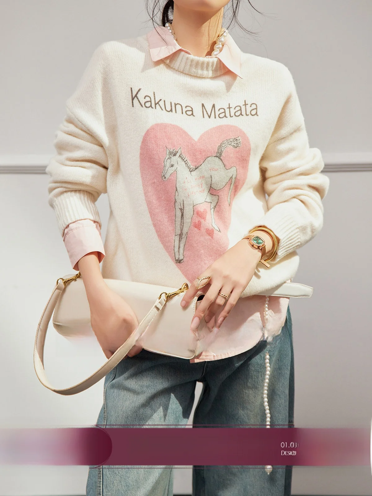 

White Knitted Loose Sweater Women's Autumn New Sle Korean Loose Lazy Quali Version Uncle Commute Sle Faionab...