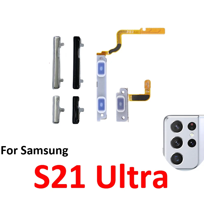 For Samsung Galaxy S21 Ultra 5G G998 Phone Power Volume Button On Off Up Down External Key Internal Flex Cable Replacement Parts