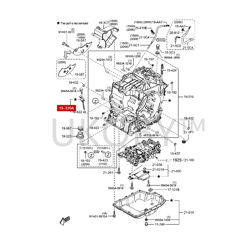 FZ0119AA0 Suitable for Ma zd a Enclave Atenza Transmission gearbox oil dipstick ruler transfer case cover